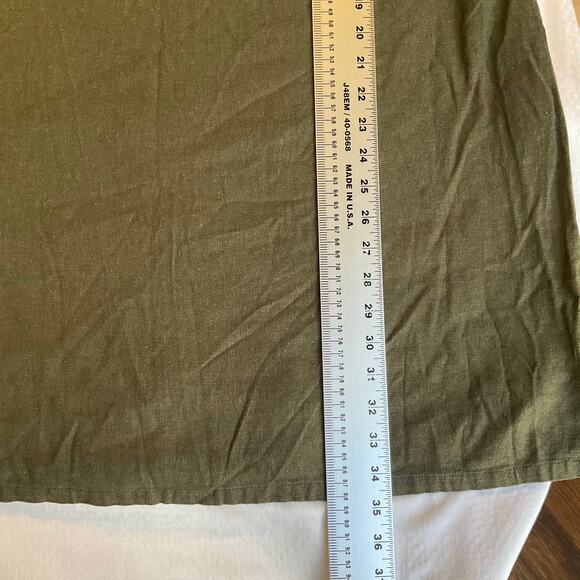 White Stag Women Linen Dress size L (12/14) Forest Green Sleeveless Knee Length - Picture 5 of 7
